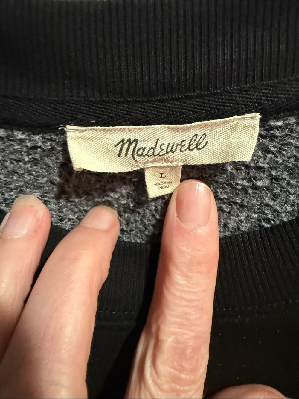 Madewell Black Puff Sleeve Sweatshirt Tee Size Large - Picture 9 of 11
